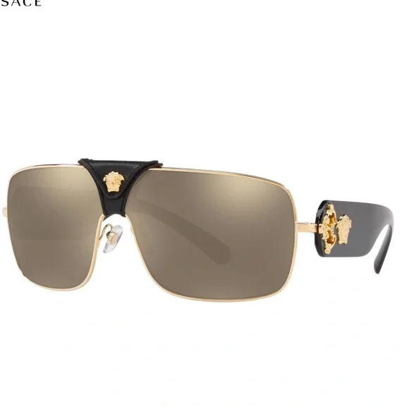 Versace Black and Gold Men's Sunglasses - Picture 5 of 14